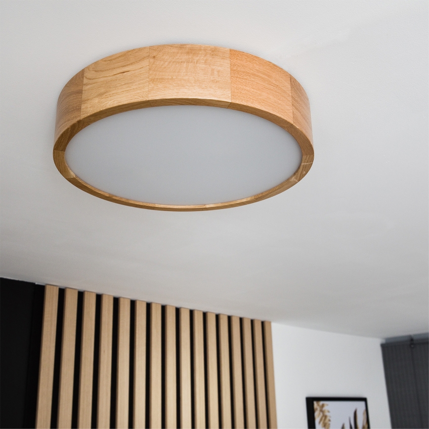 Brilagi - LED RGBW griestu lampa CARVALHO ar regulējamu spilgtumu 2xE27/9W/230V 2700-6500K Wi-Fi ozols pr. 37,5 cm