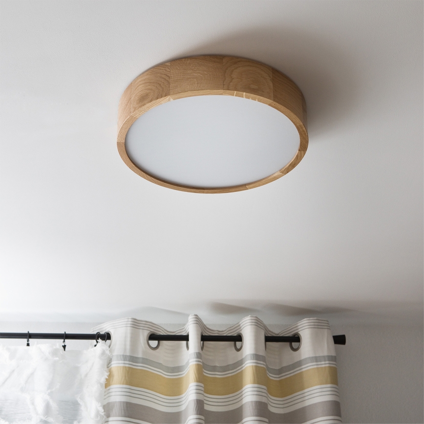 Brilagi - LED RGBW griestu lampa CARVALHO ar regulējamu spilgtumu 2xE27/9W/230V 2700-6500K Wi-Fi ozols pr. 37,5 cm