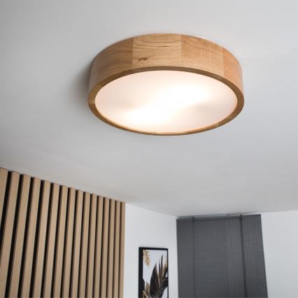 Brilagi - LED RGBW griestu lampa CARVALHO ar regulējamu spilgtumu 2xE27/9W/230V 2700-6500K Wi-Fi ozols pr. 37,5 cm
