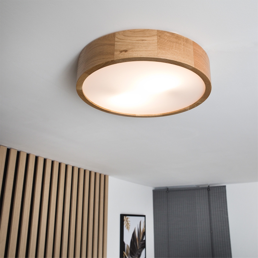 Brilagi - LED RGBW griestu lampa CARVALHO ar regulējamu spilgtumu 2xE27/9W/230V 2700-6500K Wi-Fi ozols pr. 37,5 cm