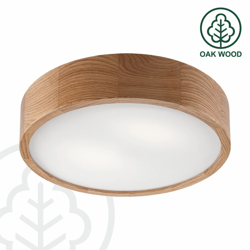 Brilagi - LED RGBW griestu lampa CARVALHO ar regulējamu spilgtumu 2xE27/9W/230V 2700-6500K Wi-Fi ozols pr. 37,5 cm