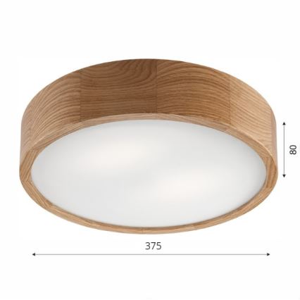 Brilagi - LED RGBW griestu lampa CARVALHO ar regulējamu spilgtumu 2xE27/9W/230V 2700-6500K Wi-Fi ozols pr. 37,5 cm