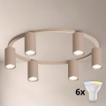 BRILAGI - LED RGBW ar regulējamu spilgtumu griestu lampa SELE 6xGU10/6,5W/230V 2700-6500K bēša + tālvadības pults