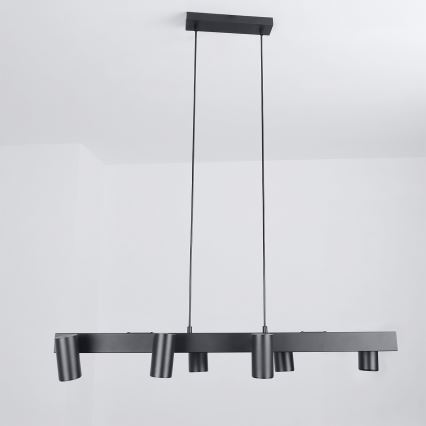 BRILAGI - LED RGBW dimējama lustra uz troses SELE 6xGU10/6,5W/230V 2700-6500K melna + tālvadības pults