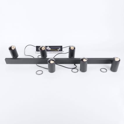 BRILAGI - LED RGBW dimējama lustra uz troses SELE 6xGU10/6,5W/230V 2700-6500K melna + tālvadības pults