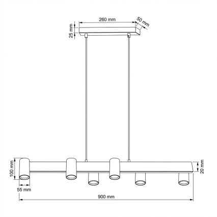 BRILAGI - LED RGBW dimējama lustra uz troses SELE 6xGU10/6,5W/230V 2700-6500K melna + tālvadības pults