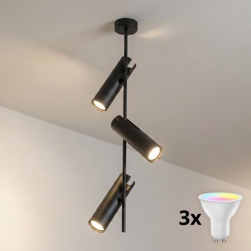 BRILAGI - LED RGBW ar regulējamu spilgtumu lustra uz stieņa BRANCH 3xGU10/6,5W/230V 2700-6500K melna