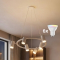 BRILAGI - LED RGBW ar regulējamu spilgtumu lustra uz troses SELE 6xGU10/6,5W/230V 2700-6500K balta + ar tālvadības pulti