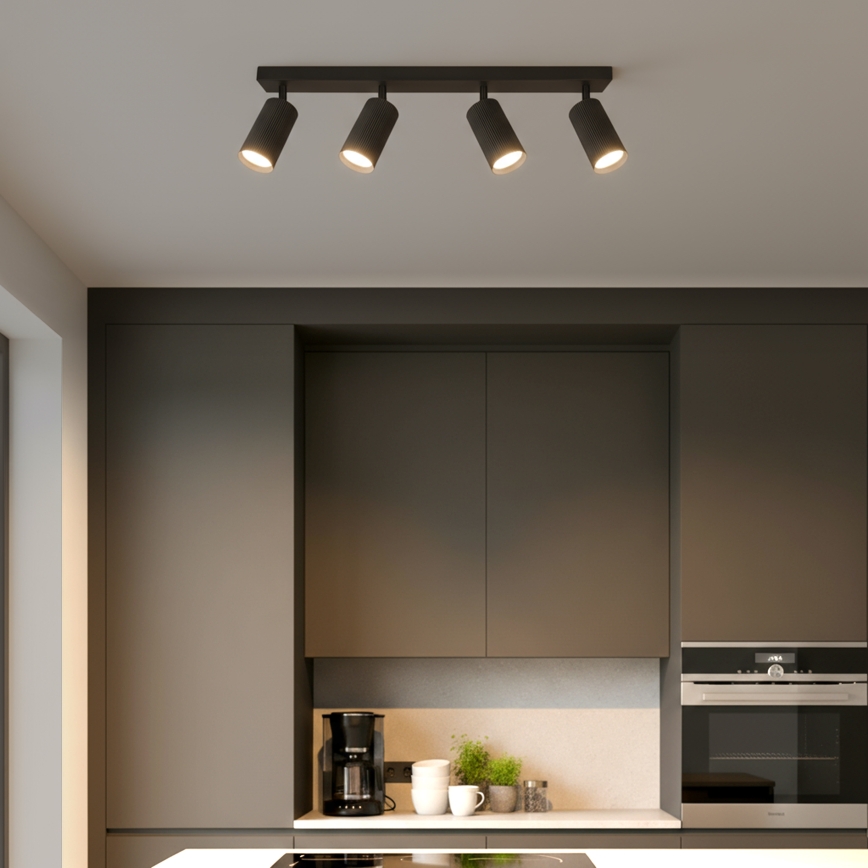 Brilagi - LED RGBW regulējams virziena gaismeklis SELE MODERN 4xGU10/6W/230V 3000K melns + tālvadība