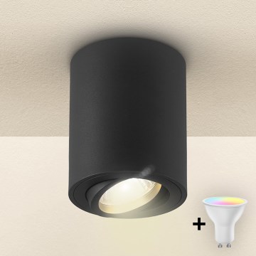 Brilagi - LED RGBW ar regulējamu spilgtumu spot gaismeklis MIA 1xGU10/6W/230V 3000K 100x80 mm melns + ar tālvadības pulti