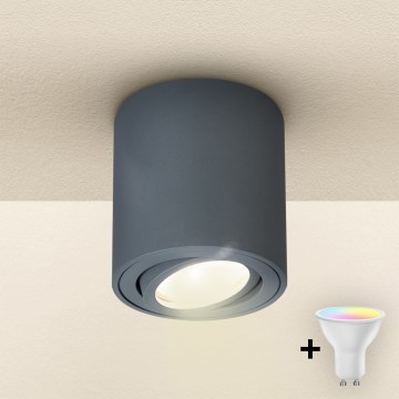 Brilagi - LED RGBW ar regulējamu spilgtumu spot gaismeklis MIA 1xGU10/6W/230V 3000K 84x80 mm antracīts + tālvadības pults