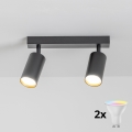Brilagi - LED RGBW ar regulējamu spilgtumu spot gaismeklis SELE 2xGU10/4,8W/230V 3000K melns/zelts + tālvadības pults