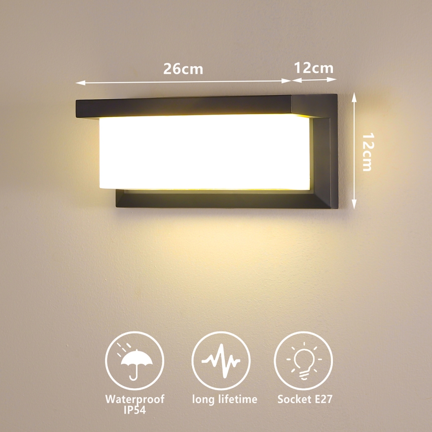Brilagi - LED RGBW regulējams āra sienas gaismeklis BRICKY 1xE27/9W/230V 2700-6500K antracīts IP54