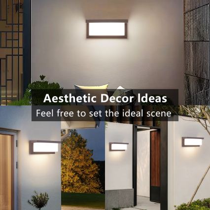 Brilagi - LED RGBW regulējams āra sienas gaismeklis BRICKY 1xE27/9W/230V 2700-6500K IP54 brūns