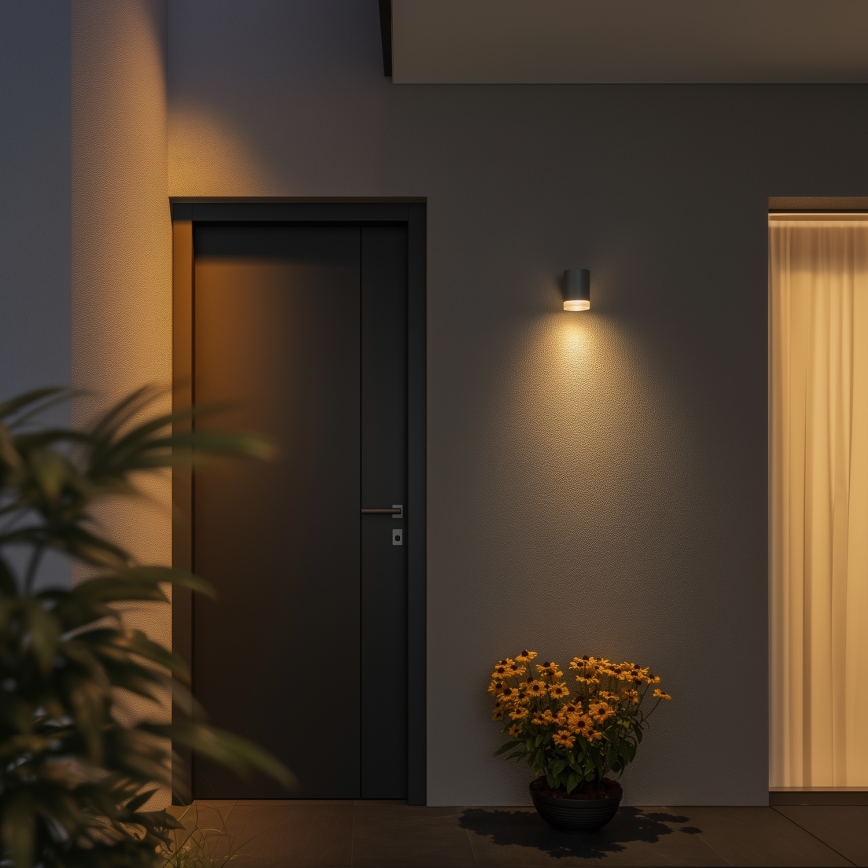 Brilagi - LED RGBW ar regulējamu spilgtumu āra sienas gaismeklis MATERA 1xGU10/4,8W/230V 3000K IP54 pelēks + ar tālvadības pulti