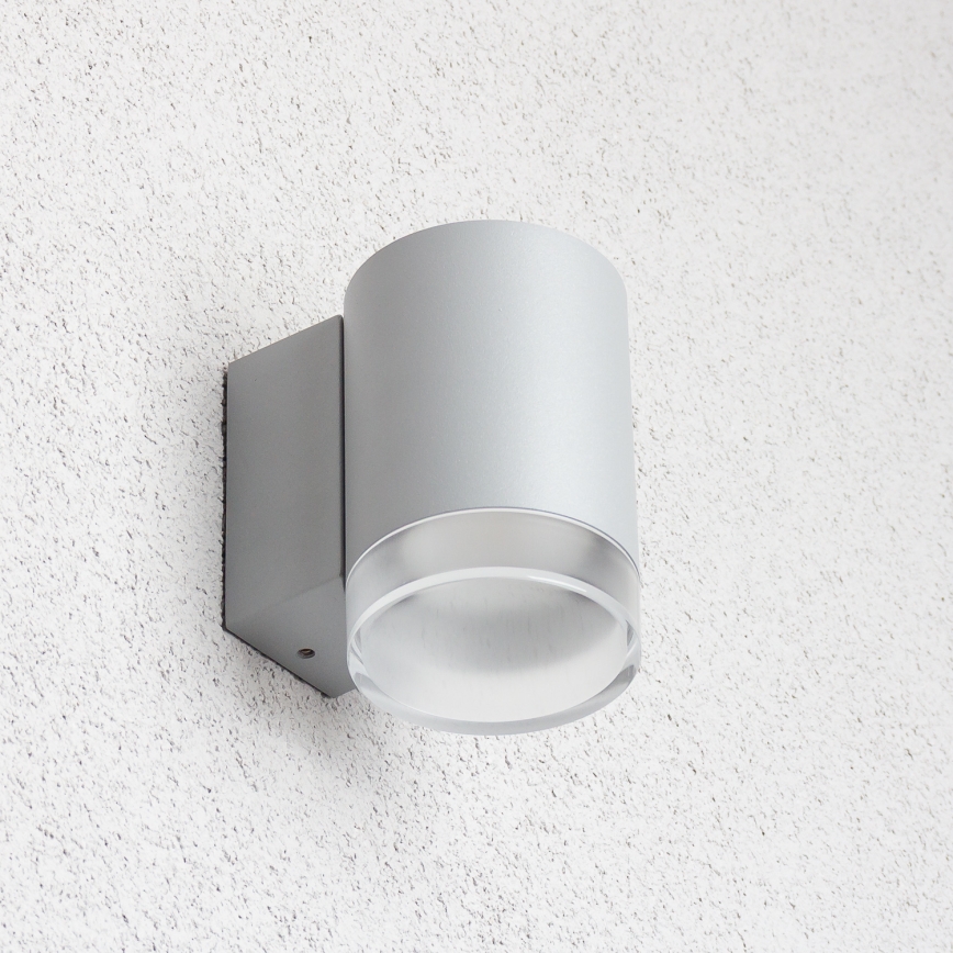 Brilagi - LED RGBW ar regulējamu spilgtumu āra sienas gaismeklis MATERA 1xGU10/4,8W/230V 3000K IP54 pelēks + ar tālvadības pulti