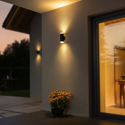 Brilagi - LED RGBW ar regulējamu spilgtumu āra sienas gaismeklis MATERA 2xGU10/4,8W/230V 3000K IP54 antracīts + tālvadība