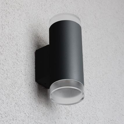 Brilagi - LED RGBW regulējams āra sienas gaismeklis MATERA 2xGU10/4,8W/230V 3000K IP54 melns + tālvadības pults