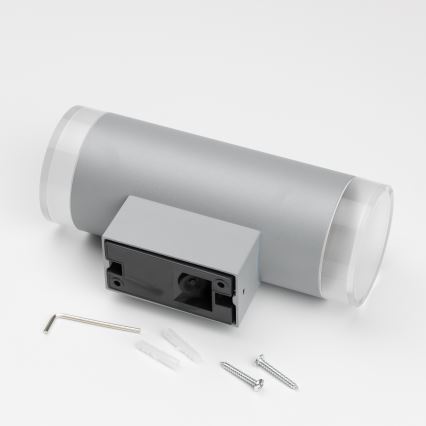 Brilagi - LED RGBW dimējams āra sienas gaismeklis MATERA 2xGU10/4,8W/230V 3000K IP54 pelēks + tālvadības pults