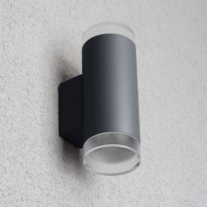 Brilagi - LED RGBW ar regulējamu spilgtumu āra sienas gaismeklis MATERA 2xGU10/6W/230V 3000K IP54 antracīts + tālvadība