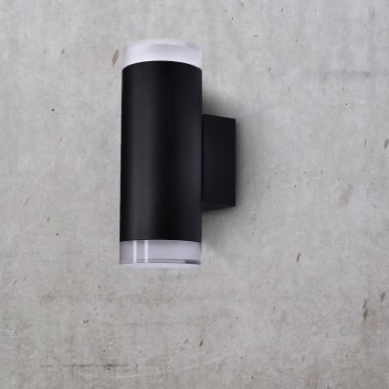 Brilagi - LED RGBW regulējams āra sienas gaismeklis MATERA 2xGU10/6W/230V 3000K IP54 melns + tālvadības pults