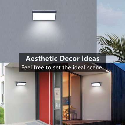 Brilagi - LED RGBW dimējams āra sienas gaismeklis TRIANGLE 1xE27/15W/230V 2700-6500K IP65 antracīts