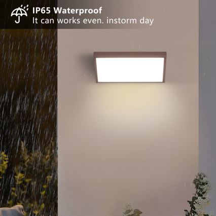 Brilagi - regulējama RGBW LED āra sienas lampa TRIANGLE 1xE27/15W/230V 2700-6500K IP65 brūna