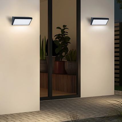 Brilagi - LED RGBW aptumšojams āra sienas gaismeklis TRIANGLE 1xE27/15W/230V 2700-6500K IP65 melns