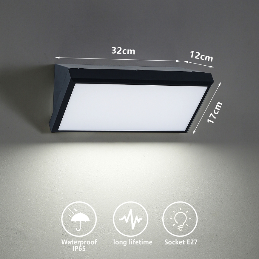 Brilagi - LED RGBW aptumšojams āra sienas gaismeklis TRIANGLE 1xE27/15W/230V 2700-6500K IP65 melns
