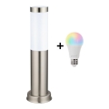 Brilagi - LED RGBW dimējama āra lampa 1xE27/9W/230V 2700-6500K IP44 40 cm matēts hroms