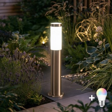 BRILAGI - LED RGBW Dimējama āra lampa ELIA 1xE27/6,5W/230V 2700-6500K IP44 Wi-Fi 50 cm matēts hroms