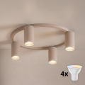 BRILAGI - LED RGBW dimējama griestu lampa SELE 4xGU10/6,5W/230V 2700-6500K bēša