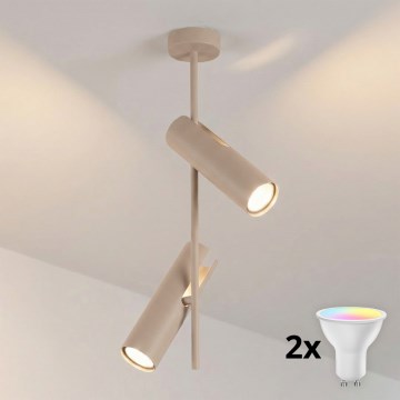 BRILAGI - LED RGBW dimējama lustra ar stieni BRANCH 2xGU10/6,5W/230V 2700-6500K bēša