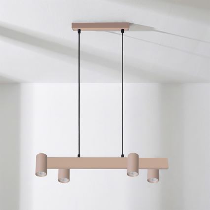 BRILAGI - LED RGBW regulējama lustra uz troses SELE 4xGU10/6,5W/230V 2700-6500K bēša