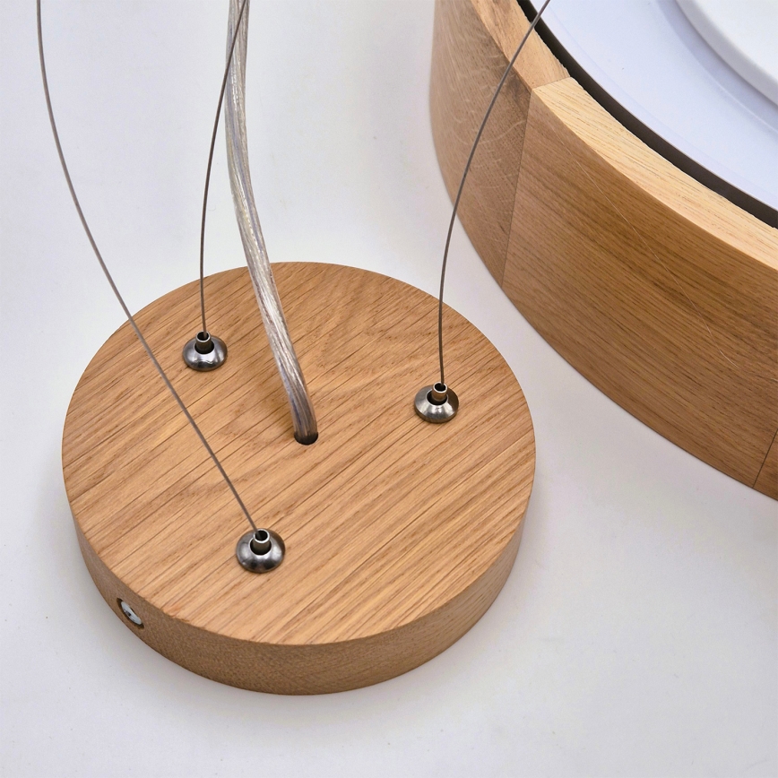 Brilagi - LED RGBW regulējama pakaramā lampa uz troses CARVALHO 3xE27/15W/230V 2700-6500K Wi-Fi ozols pr. 47,5 cm