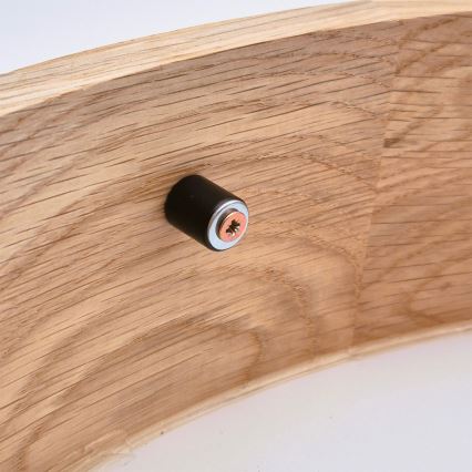 Brilagi - LED RGBW aptumšojams griestu gaismeklis CARVALHO 1xE27/9W/230V 2700–6500K Wi-Fi ozols Ø 27,5 cm
