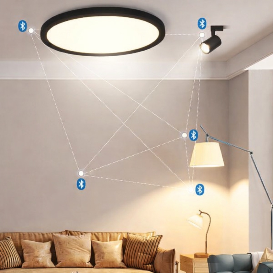 Brilagi - LED RGBW regulējams griestu gaismeklis VIBE LED/36W/230V 3000-6500K melns + tālvadība