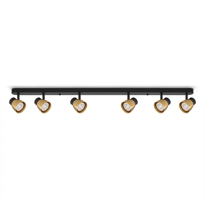 Brilagi - LED RGBW ar regulējamu spilgtumu punktgaismeklis NUGGET 6xGU10/6W/230V 2700-6500K Wi-Fi melns/zelts