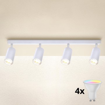 Brilagi - LED RGBW dimējams spot gaismeklis SELE 4xGU10/6W/230V 3000K balts + tālvadības pults