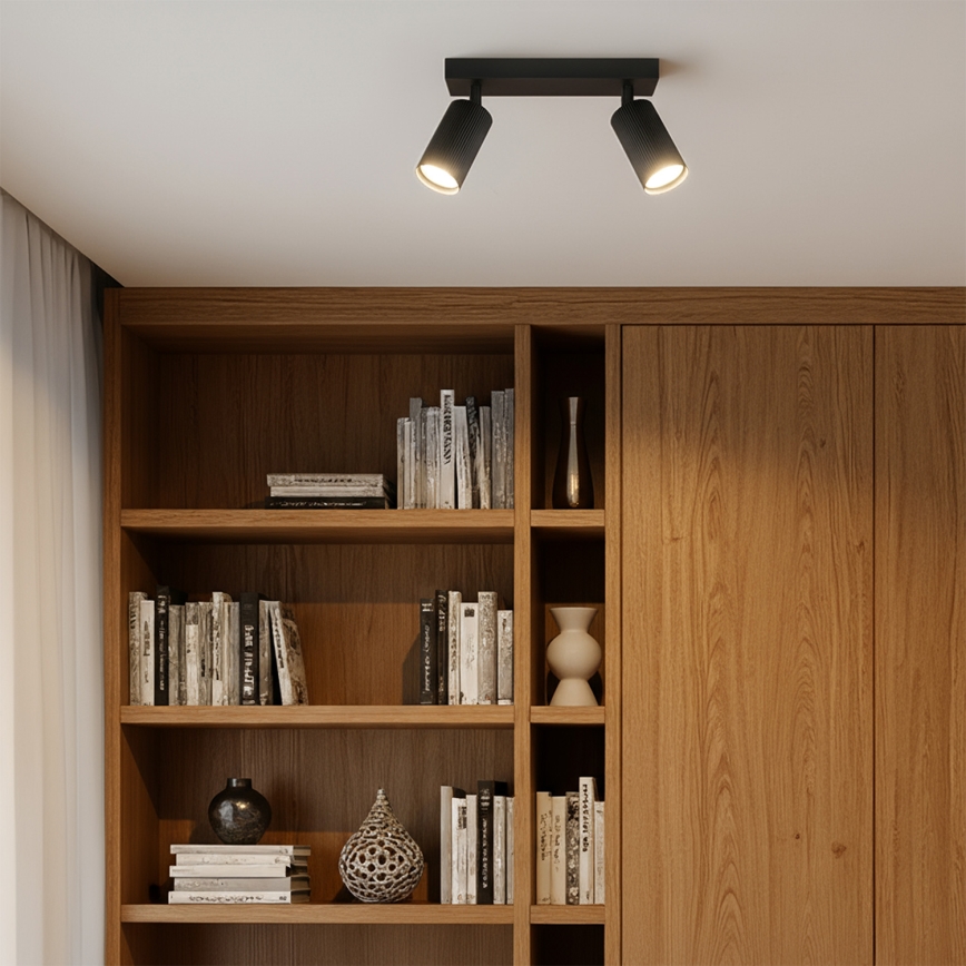 Brilagi - LED RGBW dimmējams spot gaismeklis SELE MODERN 2xGU10/6W/230V 3000K melns + tālvadības pults