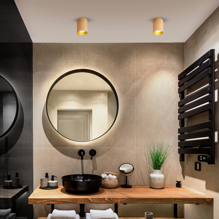 Brilagi - LED RGBW dimmējams spota gaismeklis TRINE 1xGU10/6W/230V 3000K ozola dekors + tālvadības pults