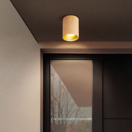 Brilagi - LED RGBW dimmējams spota gaismeklis TRINE 1xGU10/6W/230V 3000K ozola dekors + tālvadības pults