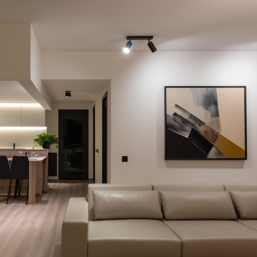 Brilagi - LED RGBW ar regulējamu spilgtumu virziena gaismeklis SELE 2xGU10/4,8W/230V 3000K melns + tālvadība