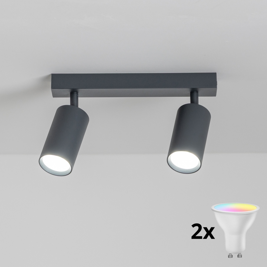 Brilagi - LED RGBW dimējams virziena gaismeklis SELE 2xGU10/6,5W/230V 2700-6500K antracīts