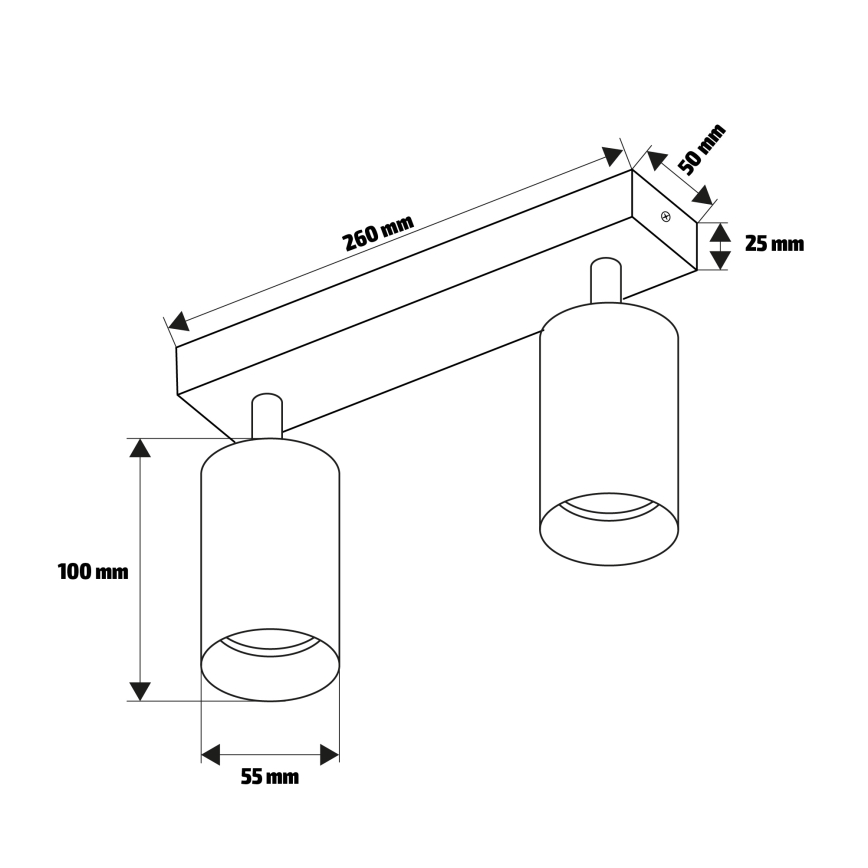 Brilagi - LED RGBW ar regulējamu spilgtumu virziena gaismeklis SELE 2xGU10/6W/230V 3000K melns + tālvadība
