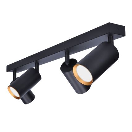 Brilagi - LED RGBW dimmējams spot gaismeklis SELE 4xGU10/4,8W/230V 3000K melns/zelts + tālvadības pults
