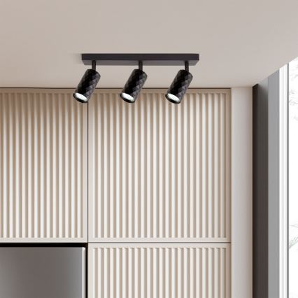 Brilagi - LED RGBW dimmējams punktveida gaismeklis SELE DIAMANT 3xGU10/4,8W/230V 3000K melns + tālvadības pults