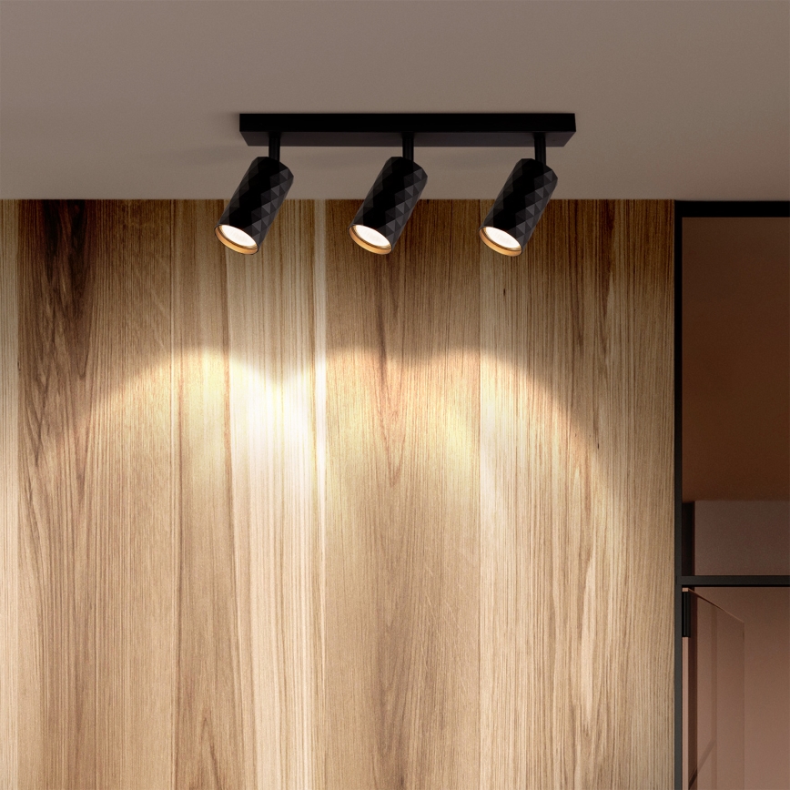 Brilagi - LED RGBW dimmējams punktveida gaismeklis SELE DIAMANT 3xGU10/4,8W/230V 3000K melns + tālvadības pults