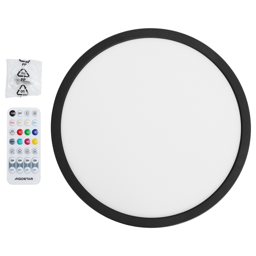 Brilagi - LED RGBW dimmējams griestu gaismeklis VIBE LED/24W/230V 3000-6500K Ø 29 cm melns + tālvadība