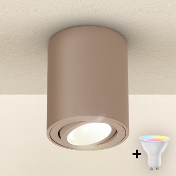 Brilagi - LED RGBW dimmējamais spota gaismeklis MIA 1xGU10/4,8W/230V 3000K 100x80 mm bēšs + tālvadība